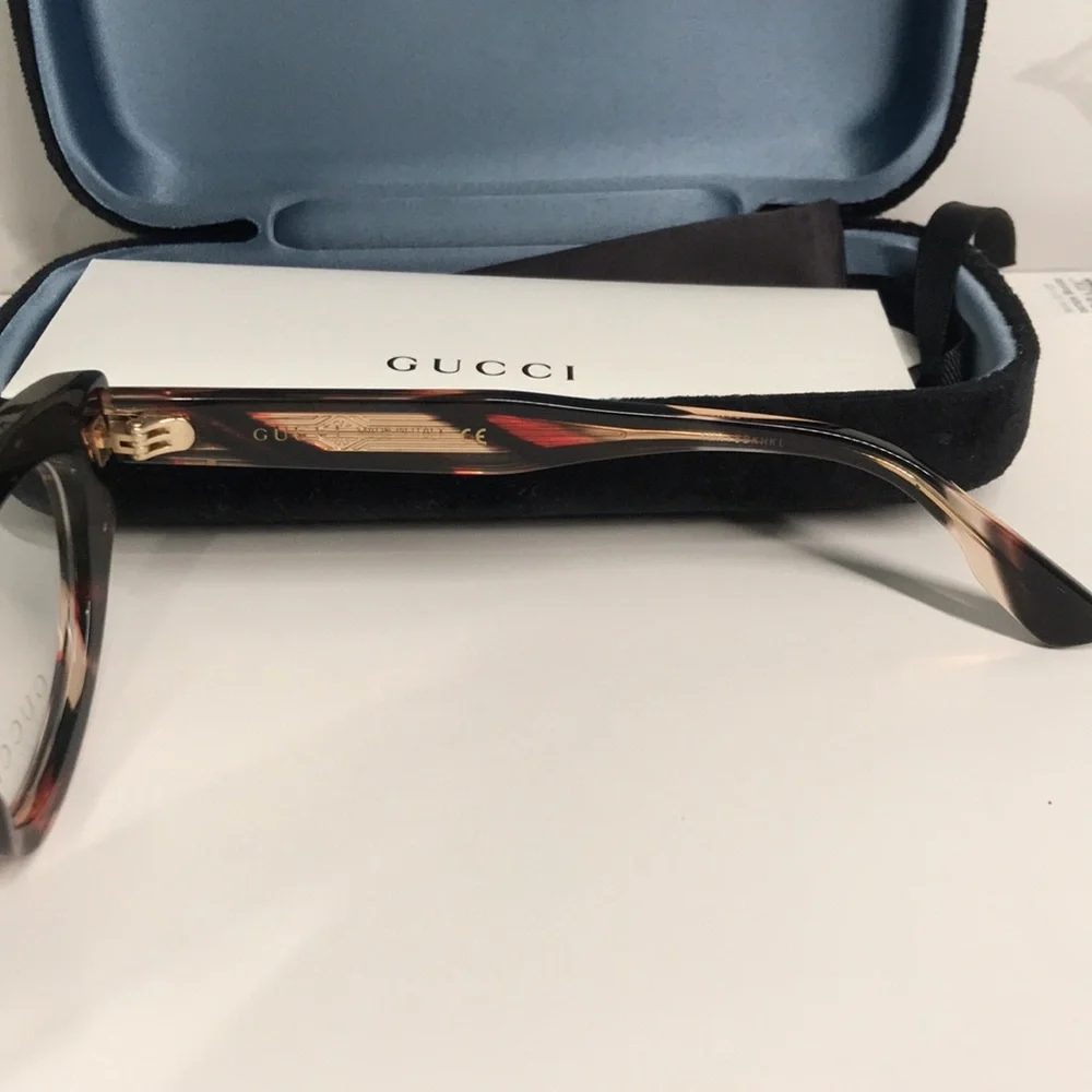 New Authentic Gucci Women's Tortoise Shell Glasses GG1083o 002